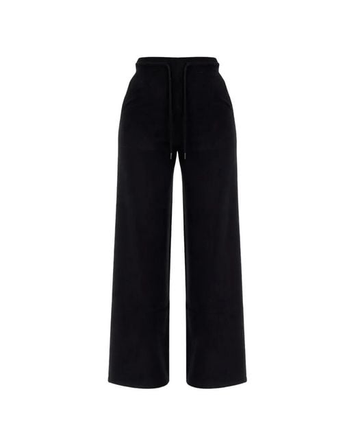 Max Mara Black Drawstring Wide-Leg Trousers