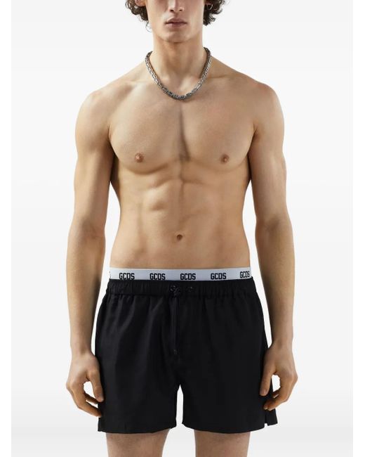 Gcds Black Essentials Swim Shorts for men