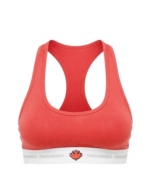 DSquared² Red Logo-Underband Sports Bra