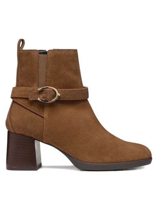 Geox Brown 60Mm Walk Pleasure 55 Block-Heel Ankle Boots