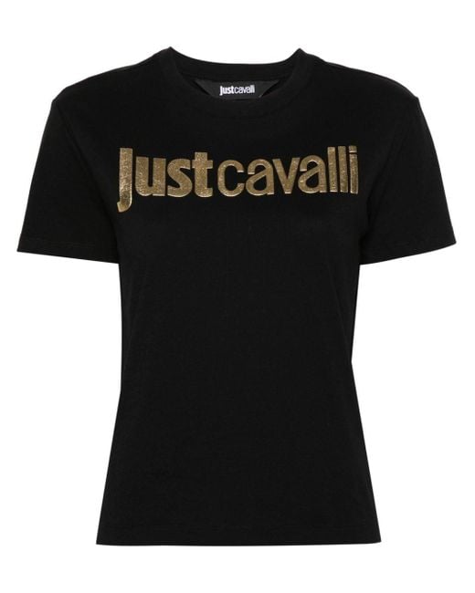 T-shirt con stampa di Just Cavalli in Black