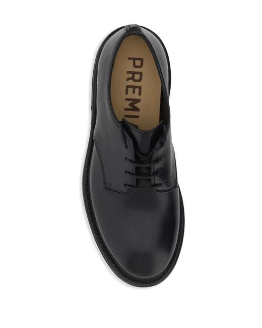 Premiata Blue Leather Derby Shoes for men