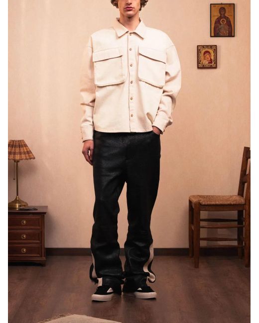 ROUGH White Button-Up Utility Shirt for men