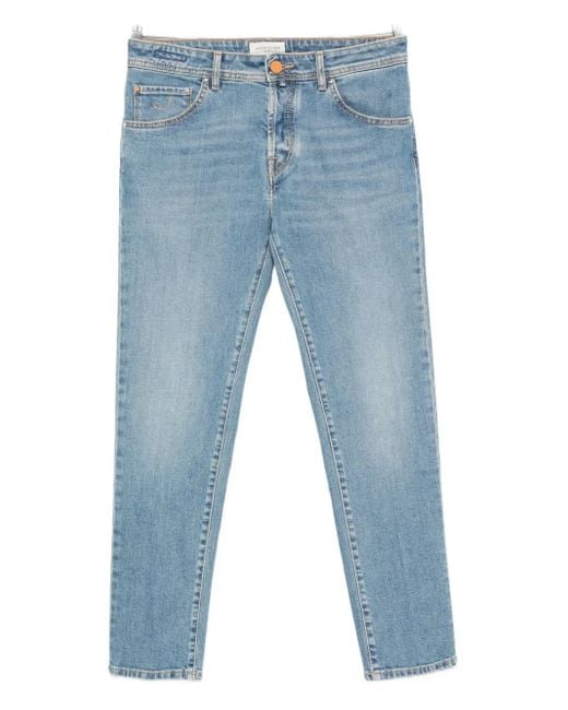 Jacob Cohen Blue Embroidered-Pocket Jeans for men
