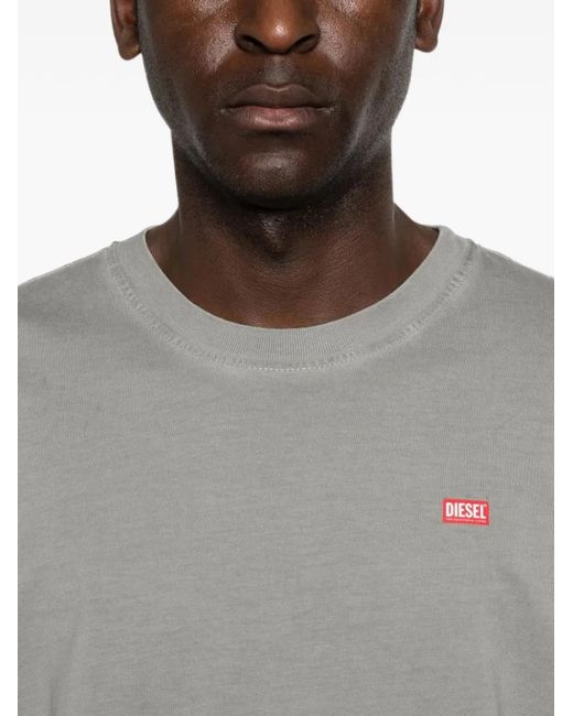 DIESEL Gray Logo-Detail T-Shirt for men
