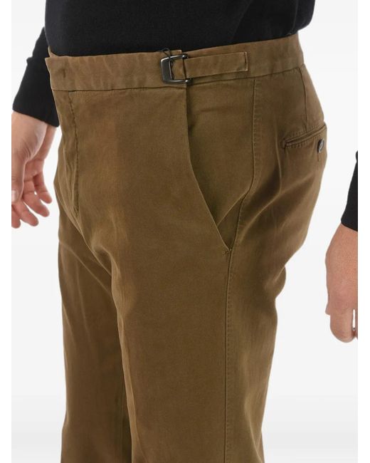 Corneliani Green Belt-Loops Flat-Front Trousers for men