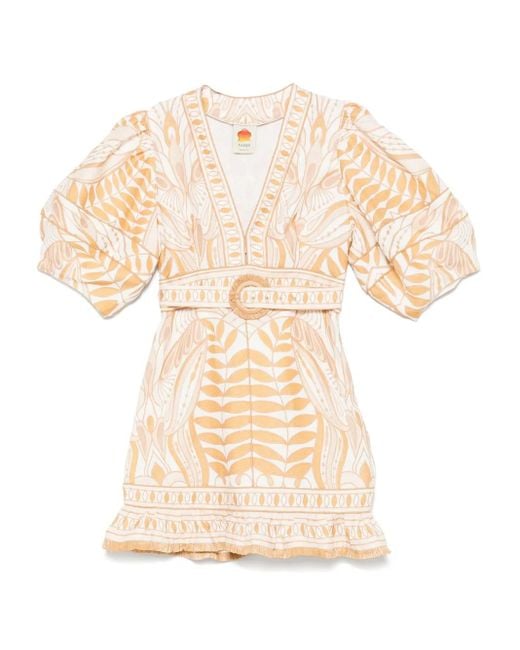 FARM Rio Women's White Lace-Embroidered Mini Dress FARM Rio Women's White Lace-Embroidered Mini Dress