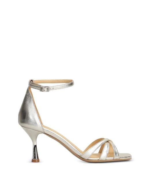 Fratelli Russo Metallic Sandales En Cuir Carla À Brides Croisées