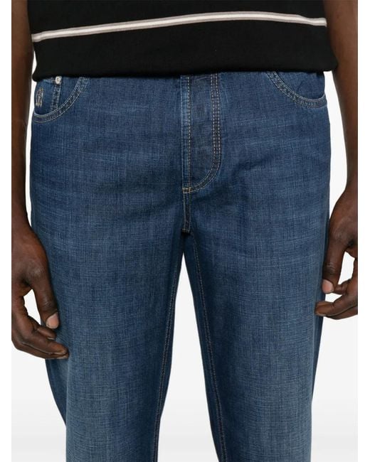 Brunello Cucinelli Blue Denim Pants for men