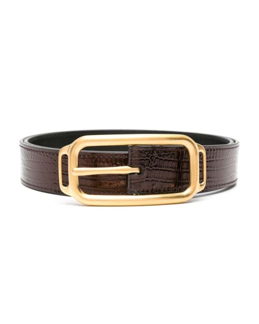 Tom Ford Brown Crocodile-embossed Leather Belt for men