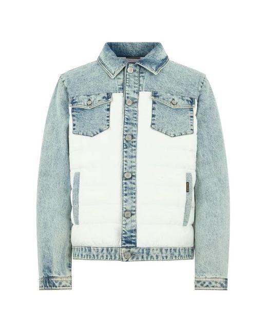 Moorer Blue Padded Denim Jacket for men