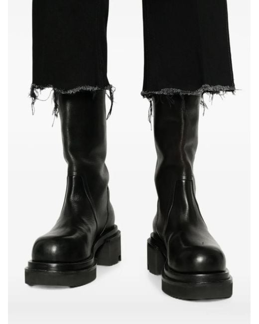 Rick Owens Black Bolan Cropped Raw-Cut Jeans for men