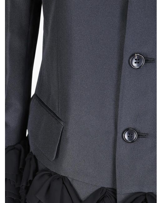 Comme des Garçons Blue Ruffled-Trim Jacket
