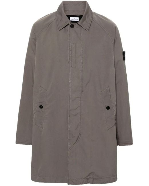 Stone Island David-Tc Coat in Gray for Men | Lyst