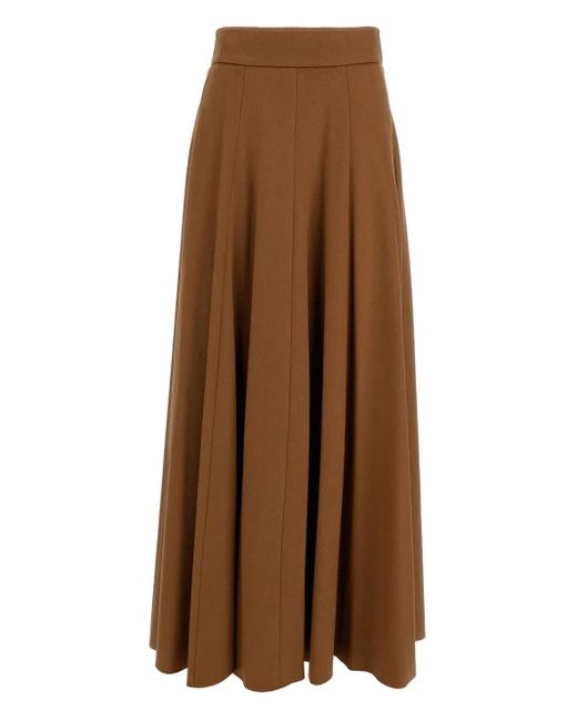Max Mara Brown Wool Long Skirt