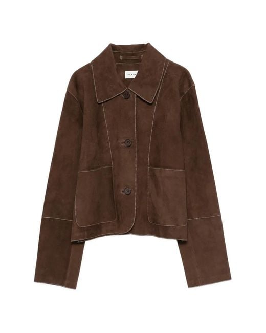 P.A.R.O.S.H. Brown P. A.R. O.S. H. "Minuetto" Suede Jacket
