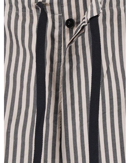 Kaptain Sunshine Gray Striped Drawstring Trousers for men
