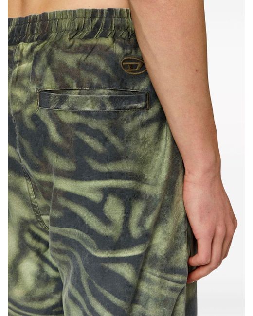 DIESEL Green P-gold-zebra Straight-leg Trousers for men