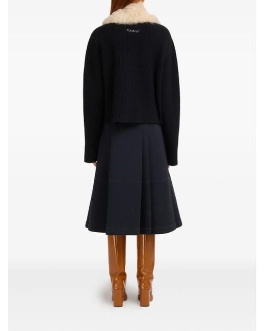 Veste À Col En Fourrure Marni en coloris Black