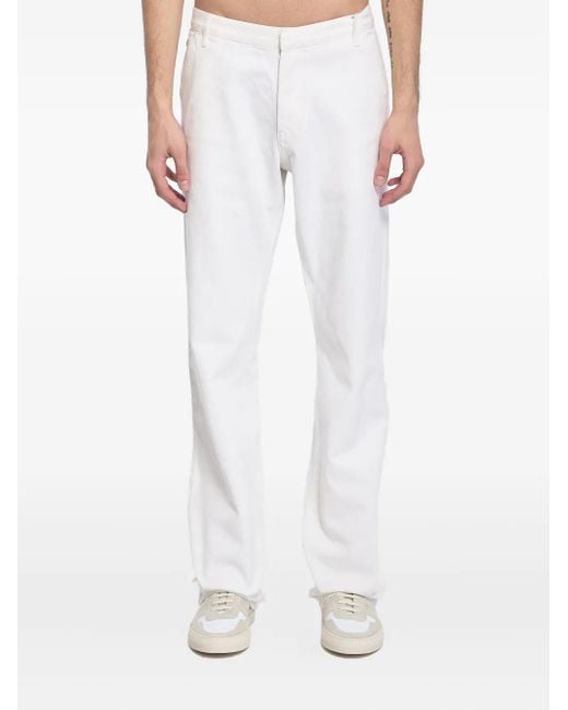 Cesare Paciotti White Snap-Button Cotton Jeans for men