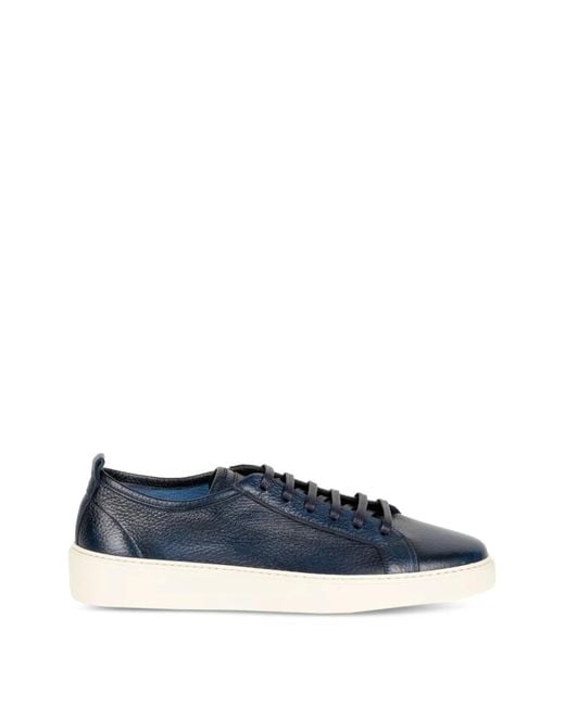Neil Barrett Blue Pebbled-Leather Sneakers for men