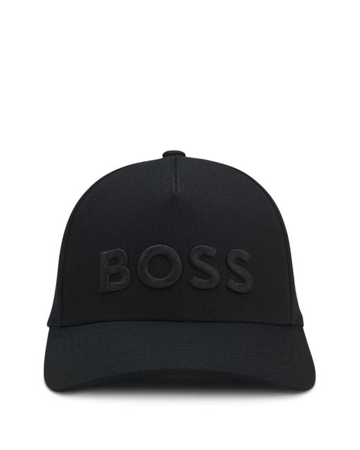 Boss Black Cotton-Twill Cap With Embroidered Logo for men