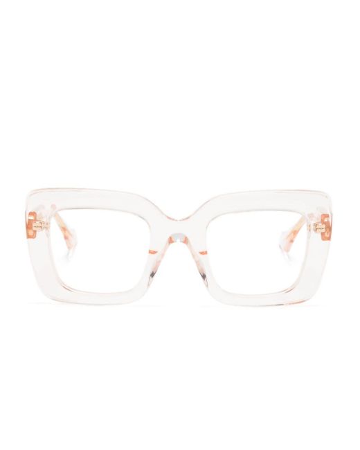 Gucci Natural Oversized-Brille mit GG