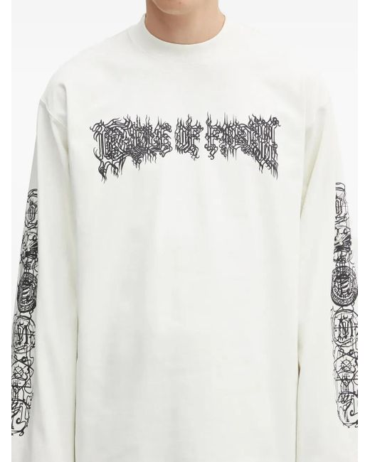 Vetements White Graphic-Print Long-Sleeve T-Shirt for men