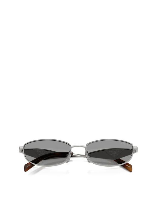 Prada White Rectangle-Frame Sunglasses