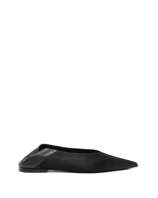 Saint Laurent Black Nour Silk & Leather Slipper
