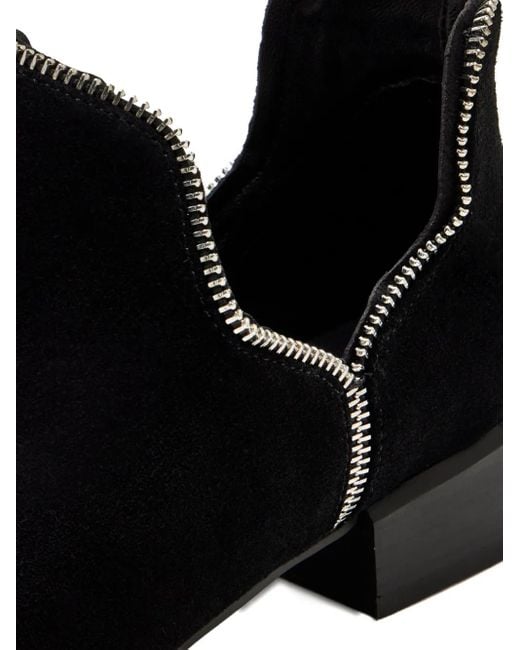 Senso Black Zip-Detail Suede Boots