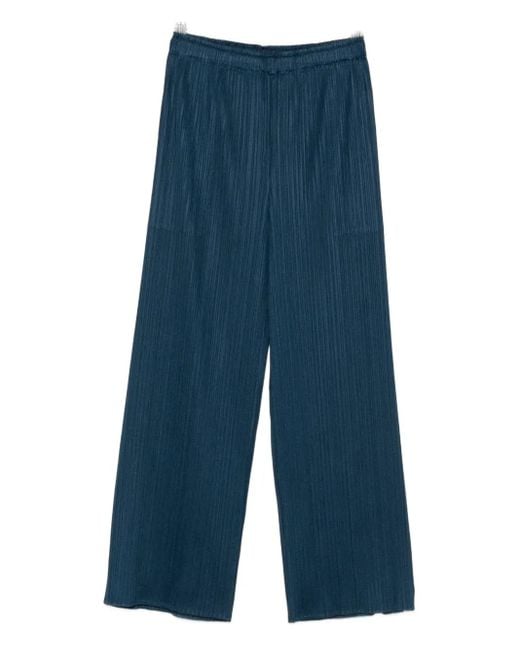 Issey Miyake Broek Met Plissé Effect in het Blue