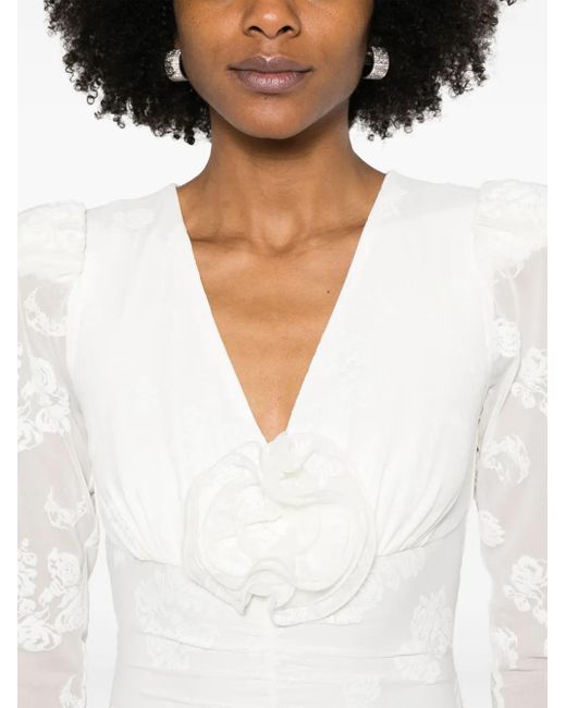 Nissa フローラルレース ドレス White