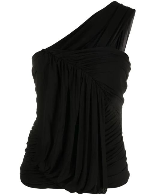 Rick Owens Black Edfu One Shoulder Blouse