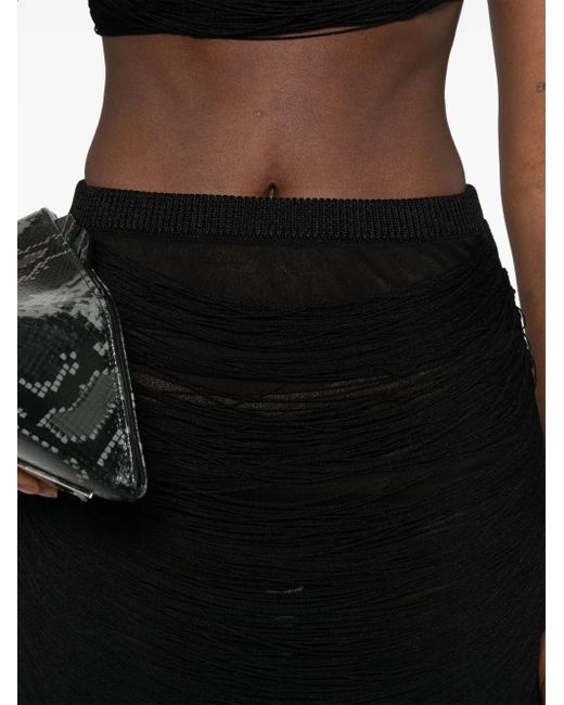 The Attico Black Lace-Up Mini Skirt