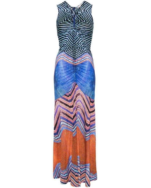 Ulla Johnson Blue Isabel Abstract-print Maxi Dress