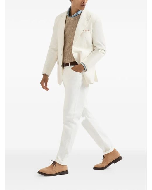 Brunello Cucinelli Natural Suede Chukka Boots for men