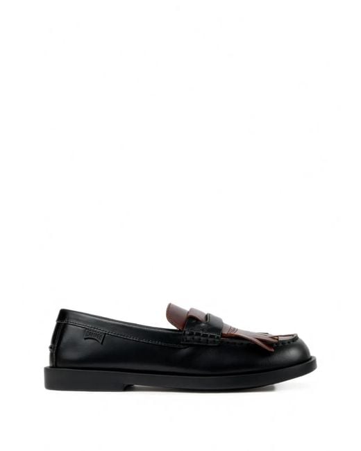 Camper Black Twins Don Leather Loafers for men