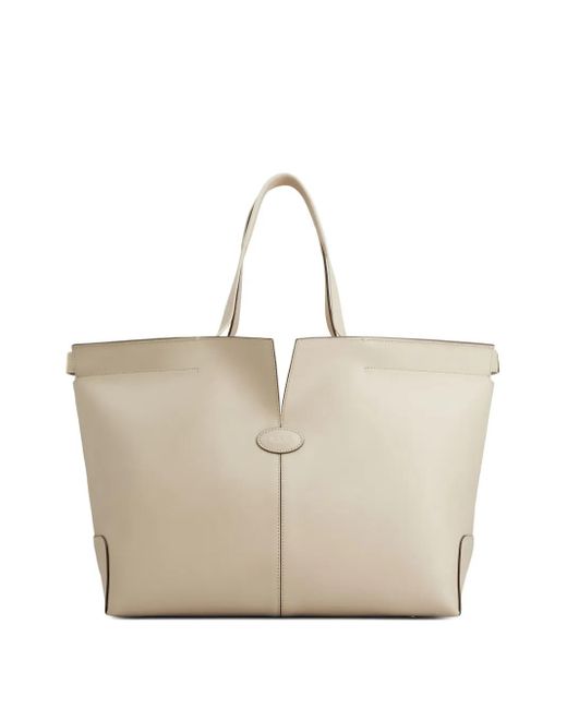Bolso shopper de piel Tod's de color Natural