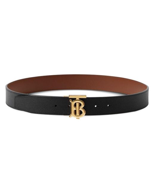 Burberry Brown Reversible Monogram-buckle Leather Belt for men