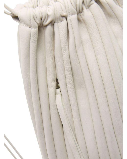 Marsèll White Arriccia Pleated Leather Backpack