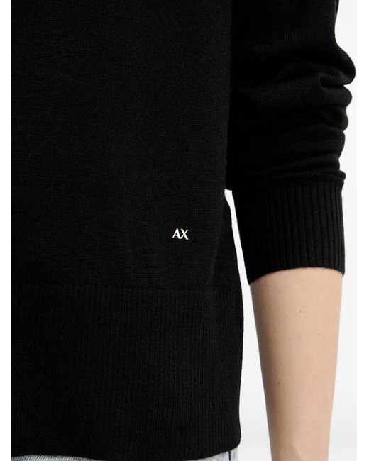 ARMANI EXCHANGE Black Logo-Detail Sweater