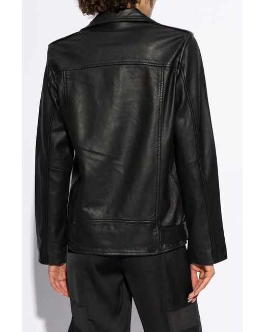 AllSaints Black Billie Leather Biker Jacket