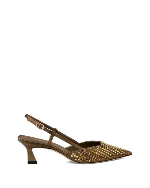 Stuart Weitzman Metallic Vinnie Radiant Slingback Heeled Pumps