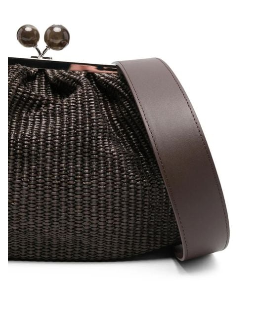 Max Mara Black Woven Clutch Bag