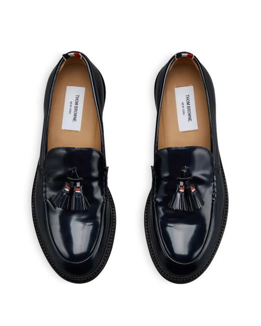 Thom Browne Black Leather Loafers for men