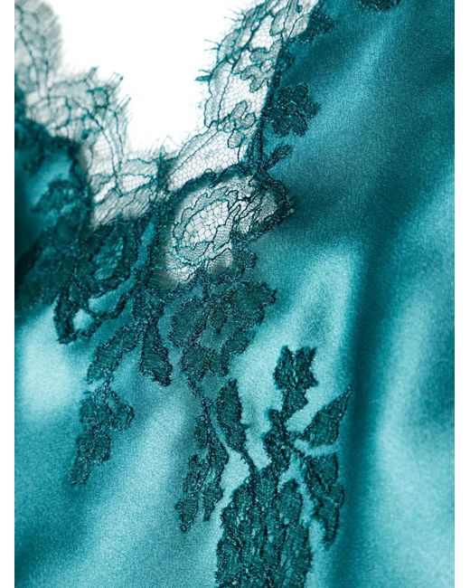 Carine Gilson Blue V-Neck Silk Camisole