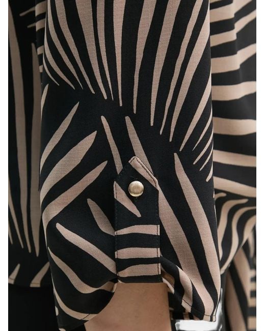 Joseph Ribkoff Black Geometric-Pattern Shirt