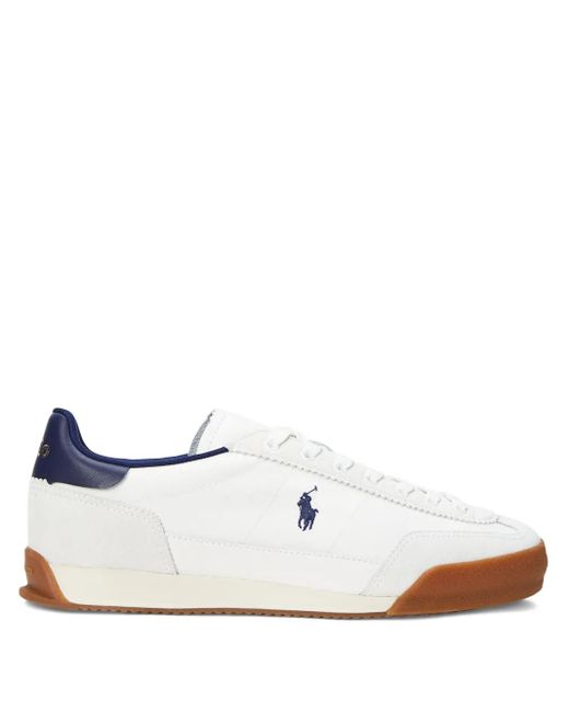 Polo Ralph Lauren White Hester Low-Top Leather Sneakers for men