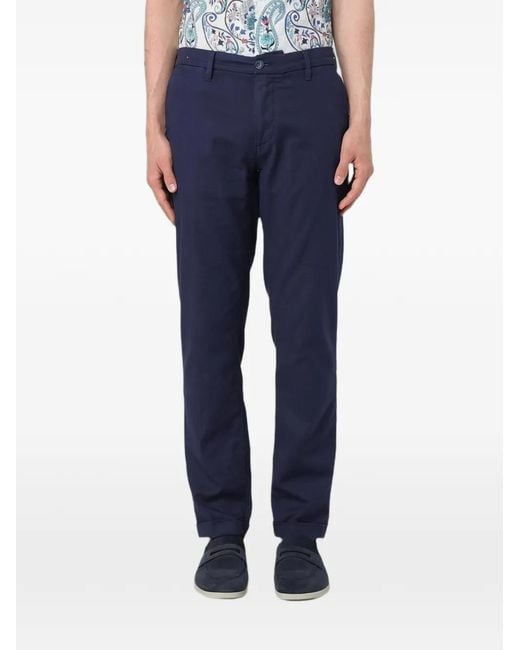Re-hash Blue Logo-Patch Chino Trousers for men